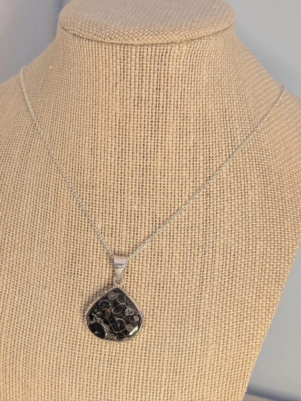 Turritella Fossil Agate Sterling Silver Pendant P052926-03